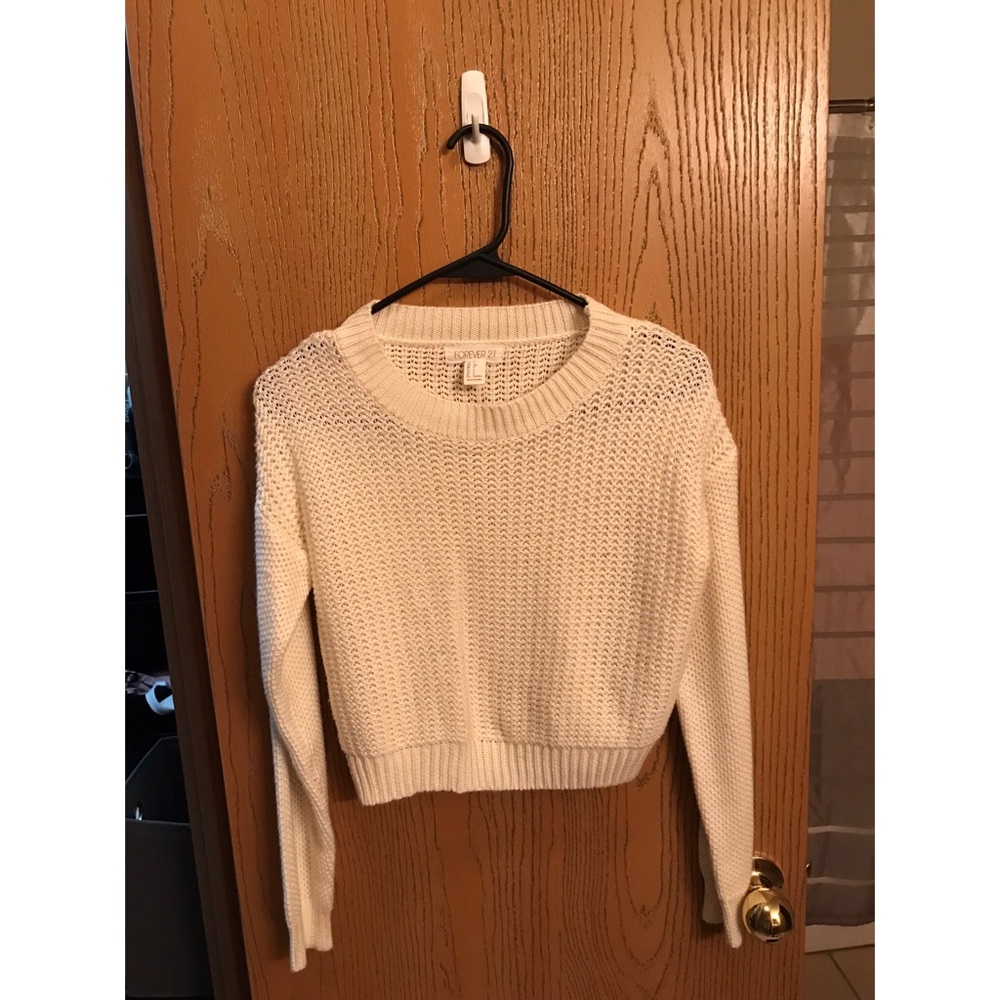 White Crop Top Sweater